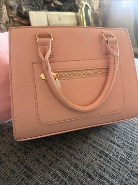 Classic Structured Top-Handle Women's Bag in Blush Pink